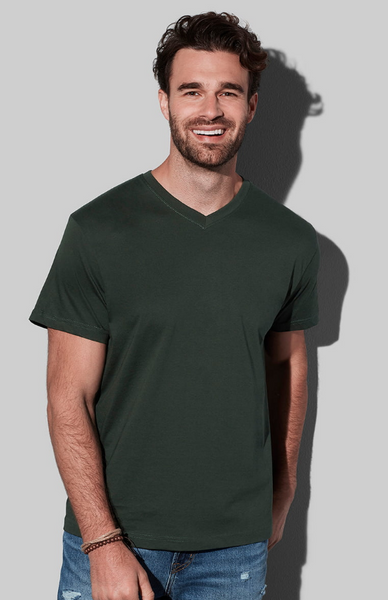 Футболка Men ST2300 CLASSIC V-NECK GYH( серый меланж) 17083 фото