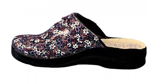 Тапочки сабо женские Adaco 812 SR black flowers, 36 13014 фото