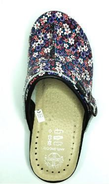 Тапочки сабо женские Adaco 812 SR black flowers, 37 13014 фото