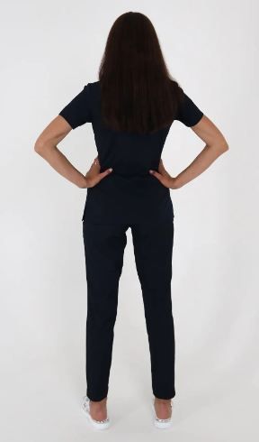 Анкара медицинский женский хирургический стрейч костюм Topline тёмно синий 32117 фото