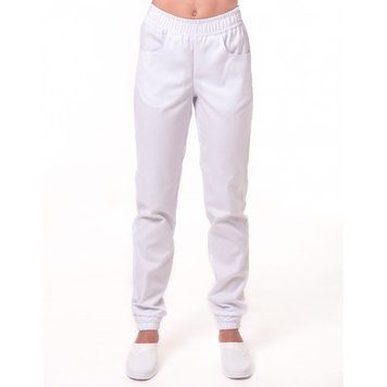 Медицинские штаны джогеры Topline женские Парма плотные белый 34202 фото