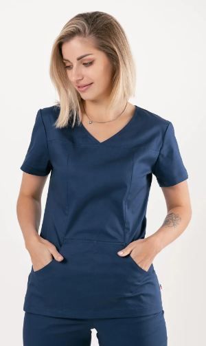 Сідней стрейчева хірургічна медична жіноча куртка Topline темно синя 33103 фото