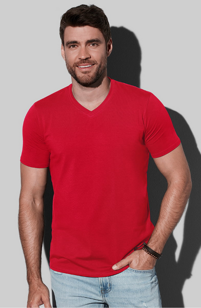 Футболка Men ST9610 CLIVE (V-NECK) GYH ( серый меланж) 17128 фото