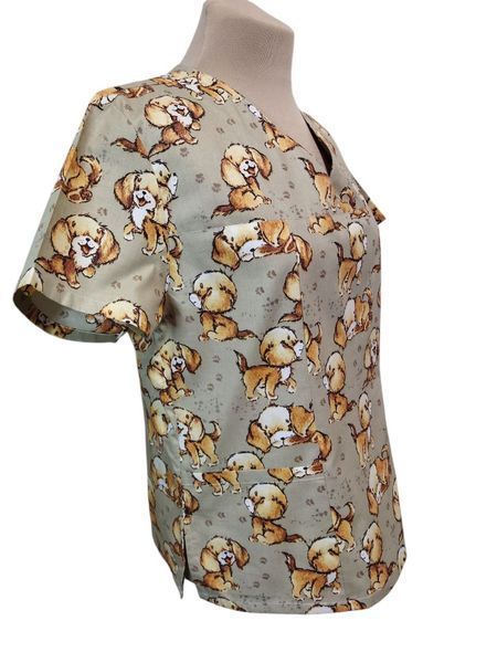 Медична хірургічна куртка Собачки коричневі, к/р 34505 фото