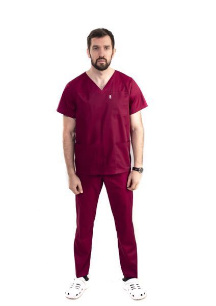 Медицинский костюм Topline мужской Мадрид бордо 42006 фото